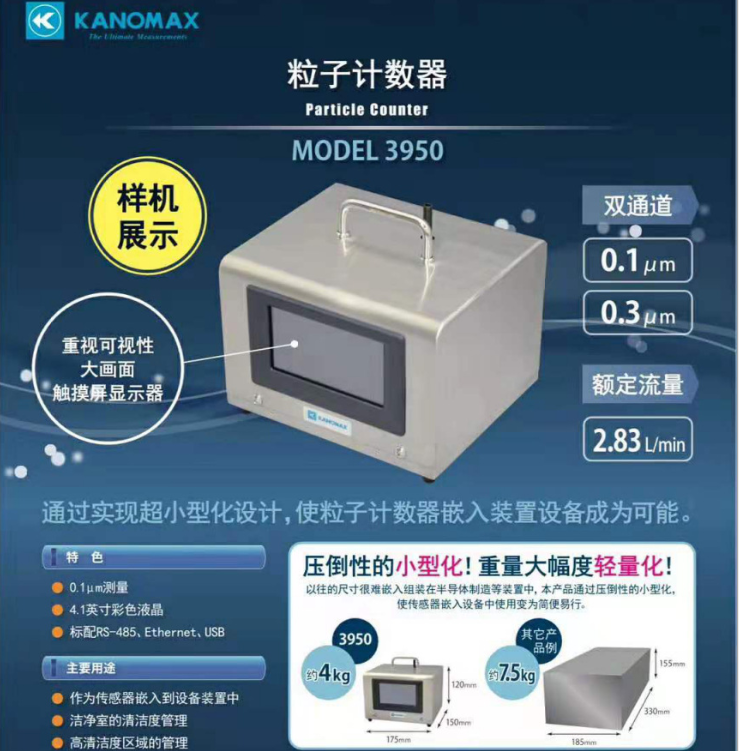 日本加野麥克斯 3950精密塵埃粒子計(jì)數(shù)器 0.1um